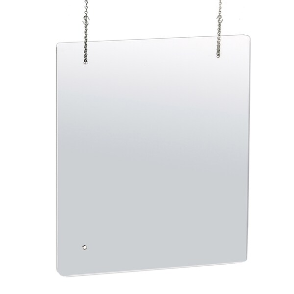 Azar Displays Hanging Clear Acrylic Plexiglass Shield Cashier PPE 30"x40", PK2 - 179966-100