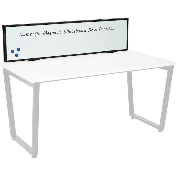 Interion By Global Industrial Interion Universal Clamp-On Desk Partition, Magnetic Whiteboard - 695447