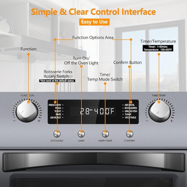 Cusimax Air Fryer Oven Countertop, 10-in-1 Convection Oven Silver - CMAF-E23AS