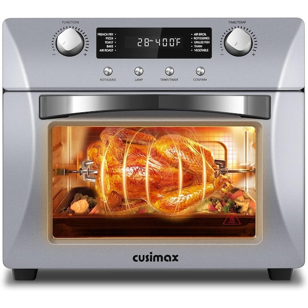 Cusimax Air Fryer Oven Countertop, 10-in-1 Convection Oven Silver - CMAF-E23AS
