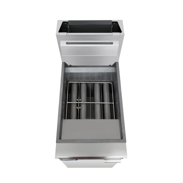 Koolmore 50 lb. Floor Standing Natural Gas Commercial Fryer with 120,000 BTU in Stainless-Steel, ETL Listed - KM-FDF50-NG