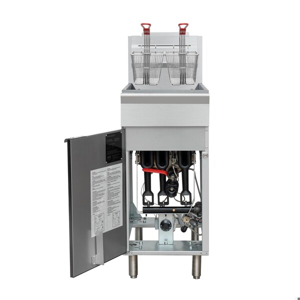 Koolmore 50 lb. Floor Standing Natural Gas Commercial Fryer with 120,000 BTU in Stainless-Steel, ETL Listed - KM-FDF50-NG