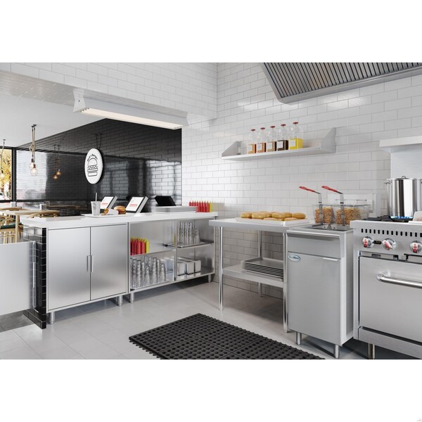 Koolmore 50 lb. Floor Standing Natural Gas Commercial Fryer with 120,000 BTU in Stainless-Steel, ETL Listed - KM-FDF50-NG