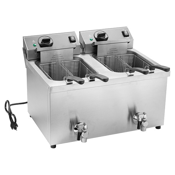 Vollrath Fryer, 15lb, 16"Hx23-1/4"W, SS, Electric - CF4-3600DUAL