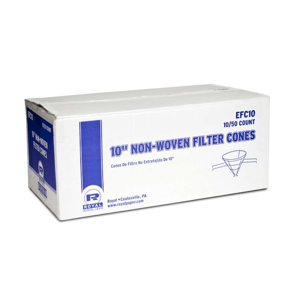 Amercareroyal Royal 10" Econoline Non Woven Filter Cones, PK500 - EFC10