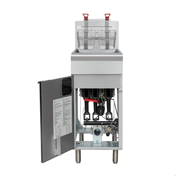Koolmore 50 lb. Floor Standing Liquid Propane Commercial Fryer w/ 120,000 BTU in Stainless-Steel ETL Listed - KM-FDF50-LP