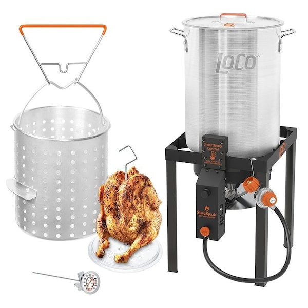 Loco Turkey Fryer Kit, 54,000 Btu, Propane, 1-Burner, 1-Fry Basket - LCTFKESB30CA