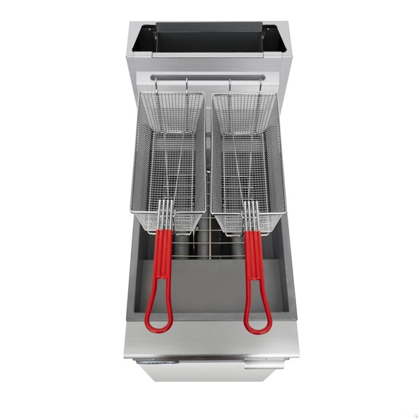 Koolmore 40 lb. Floor Standing Liquid Propane Commercial Fryer w/ 90,000 BTU in Stainless-Steel, ETL Listed - KM-FDF40-LP