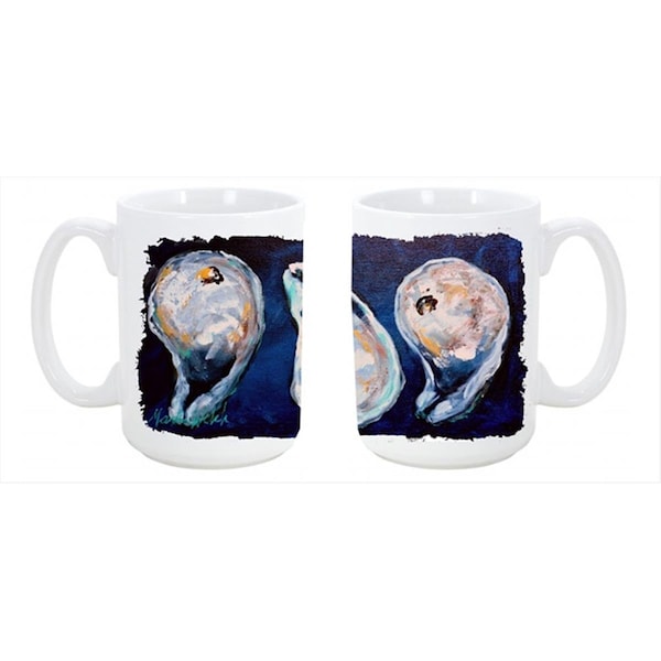 Carolines Treasures Oysters Give Me More Dishwasher Safe Microwavable Ceramic Coffee Mug 15 oz. - MW1112CM15