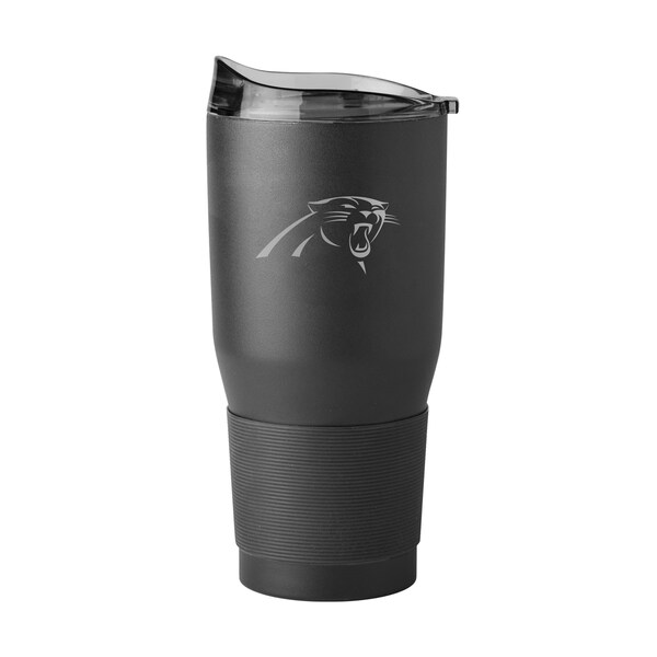 Logo Brands Carolina Panthers 30oz Etch Powder Coat Tumbler - 605-S30PT-BLK-9