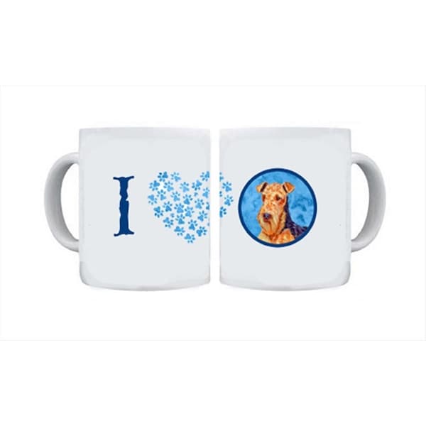 Carolines Treasures 15 oz. Airedale Dishwasher Safe Microwavable Ceramic Coffee Mug - LH9381BU-CM15