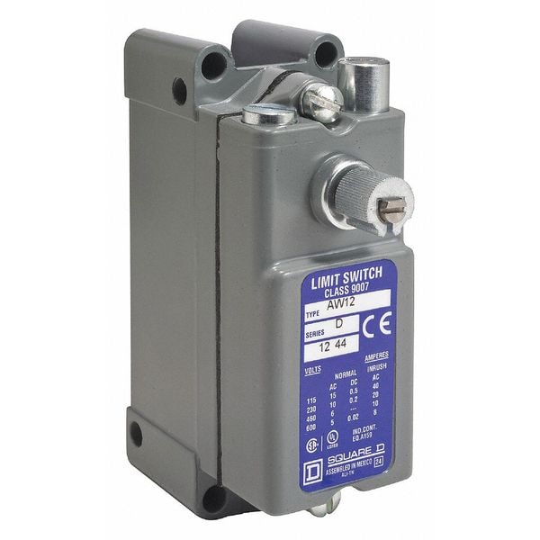 Interruptor de límite de servicio pesado Telemecanique Sensores, sin palanca, rotativo, 1NC/1NO, 15A @ 600V AC, Ubicación del actuador: Lateral - 9007AW12.