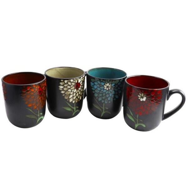 Gibson Home Gibson Home 92161.01 16 oz Gibson Home Gardenia Cafe Assorted Mug - Set of 4 - 92161.01