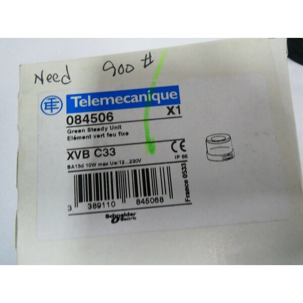 Unidad constante verde del módulo de luz de 12-230V-AC - XVB C33 084506 de sensores Telemecanique.