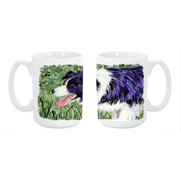 Carolines Treasures Border Collie Dishwasher Safe Microwavable Ceramic Coffee Mug 15 oz. - SS8843CM15
