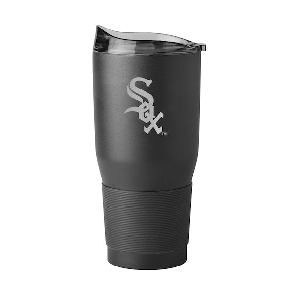 Logo Brands Chicago White Sox 30oz Etch Black Powder Coat Tumbler - 507-S30PT-BLK-9