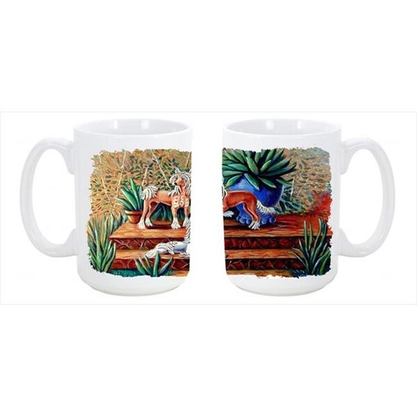 Carolines Treasures Carolines Treasures 7505CM15 Chinese Crested Dishwasher Safe Microwavable Ceramic Coffee Mug 15 oz. - 7505CM15