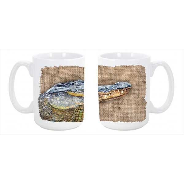Carolines Treasures Alligator Dishwasher Safe Microwavable Ceramic Coffee Mug 15 oz. - 8733CM15