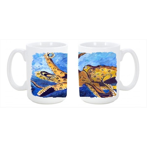 Carolines Treasures Octopus Dishwasher Safe Microwavable Ceramic Coffee Mug 15 oz. - 8794CM15