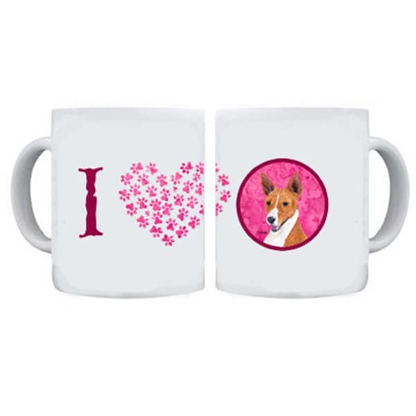 Carolines Treasures Basenji Pink Microwavable Ceramic Coffee Mug- 15 oz. - SC9124PK-CM15