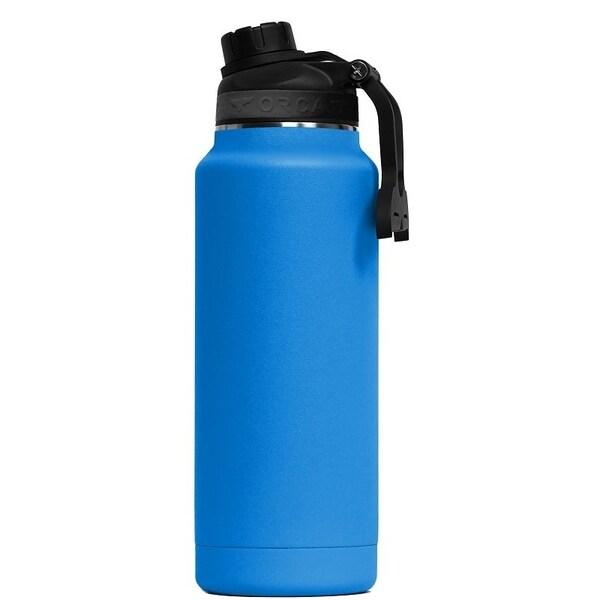 Orca Hydra Series Bottle, 34 oz Capacity, 188 Stainless SteelCopper, Azure, PowderCoated - ORCHYD34AZ/AZ/BK