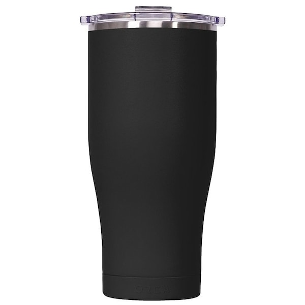 Orca Chaser Series Tumbler, 16 oz Capacity, SpillProof Screw, Whale Tail Flip Lid, Stainless Steel - CH16BK