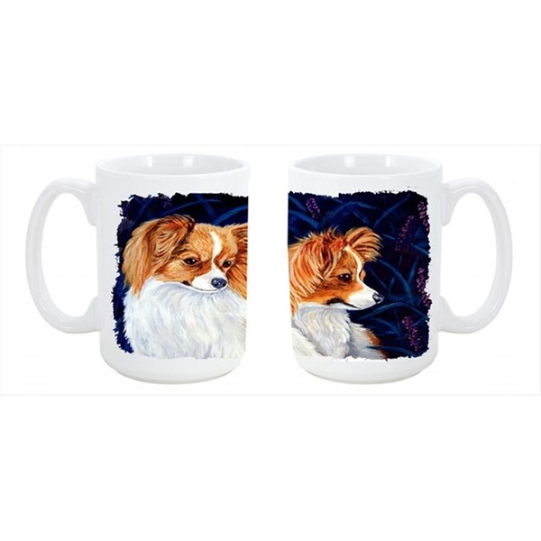Carolines Treasures Papillon Dishwasher Safe Microwavable Ceramic Coffee Mug 15 oz. - 7241CM15