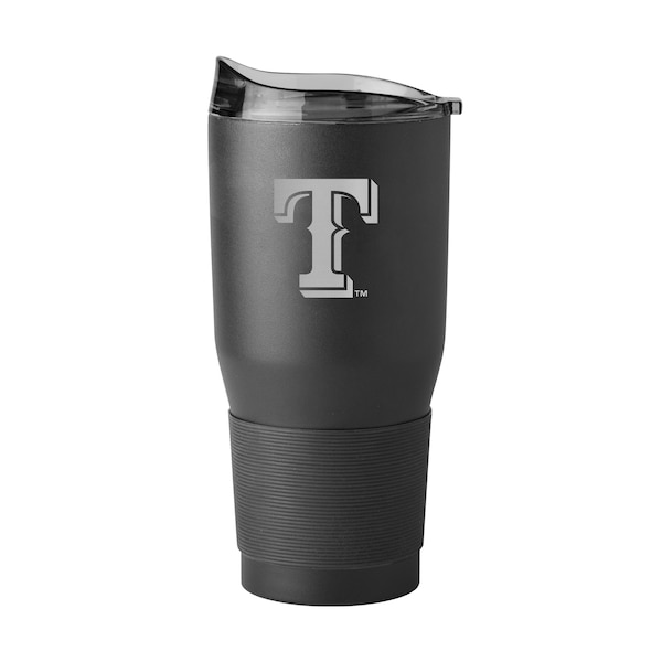 Logo Brands Texas Rangers 30oz Etch Powder Coat Tumbler - 529-S30PT-BLK-9