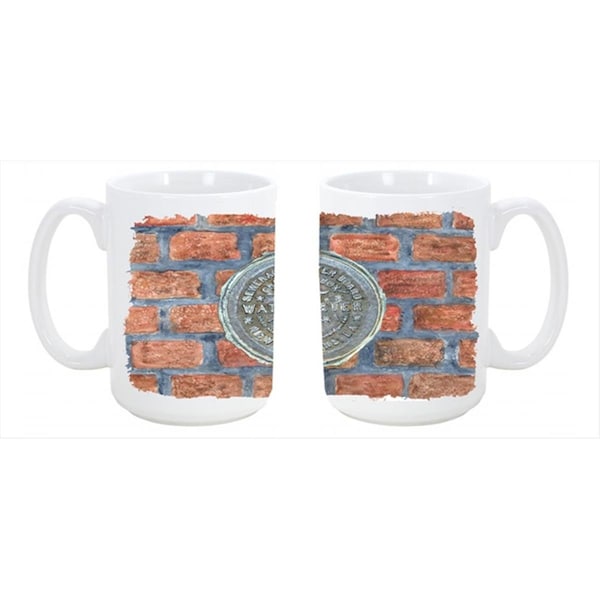 Carolines Treasures New Orleans Watermeter on Bricks Dishwasher Safe Microwavable Ceramic Coffee Mug 15 oz. - 8829CM15