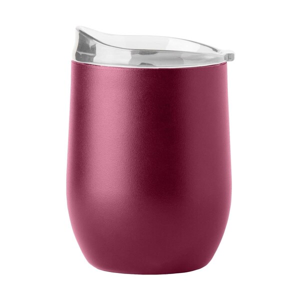 Moment-In-Time 16 oz Plain Maroon Powder Coat Curved Beverage Tumbler - MO3571812