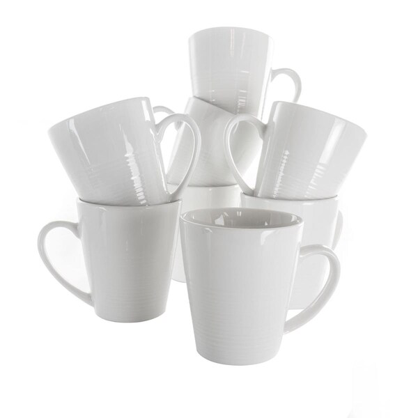 Fastfood 12 oz Amie Porcelain Mug Set, White - 8 Piece - FA3044848