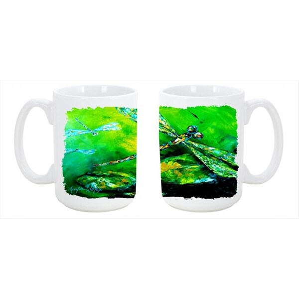 Carolines Treasures Dragonfly Summer Flies Dishwasher Safe Microwavable Ceramic Coffee Mug 15 oz. - MW1114CM15