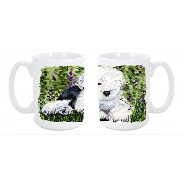 Carolines Treasures Old English Sheepdog Dishwasher Safe Microwavable Ceramic Coffee Mug 15 oz. - SS8840CM15