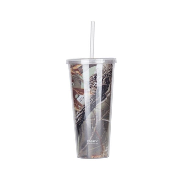 Zees Creations Zees Creations AC3017 Thirzt 2 Go Tumbler with Lid & Straw - Forest Camo - AC3017