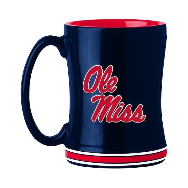 Logo Brands Ole Miss 14oz Relief Mug - 176-C14RM