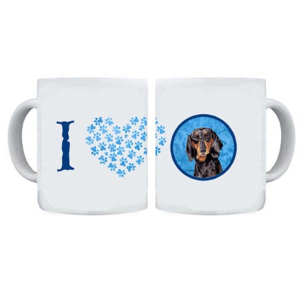 Carolines Treasures 15 oz. Dachshund Dishwasher Safe Microwavable Ceramic Coffee Mug - SC9139BU-CM15