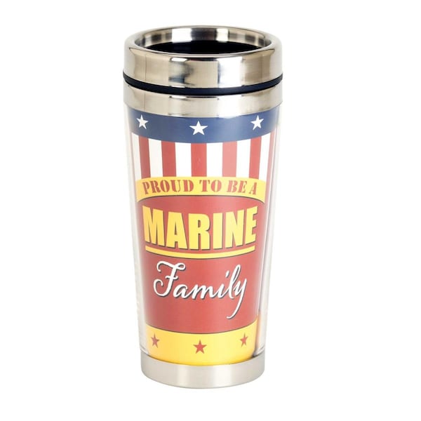 Dicksons 16 oz Proud Marine Family Travel Mug, Multi Color - One Size - SSMUG-324