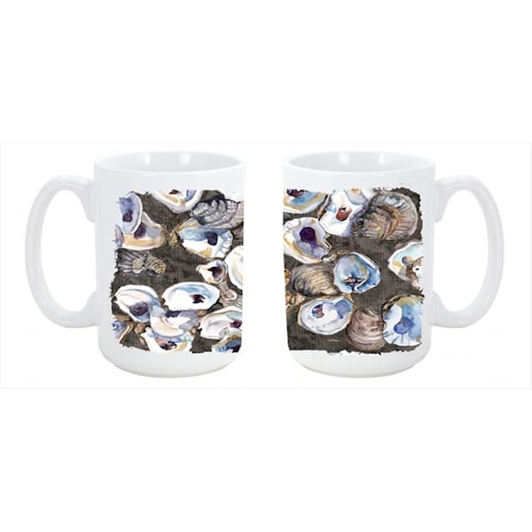 Carolines Treasures Oysters Dishwasher Safe Microwavable Ceramic Coffee Mug 15 oz. - 8789CM15