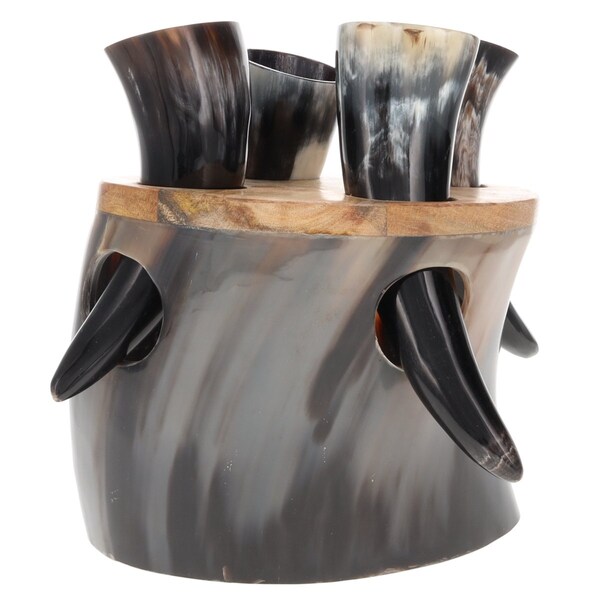 Olafs Ale House Tankherd 4 Bovine Horns 3-4oz w Stand - GH2136SHOT