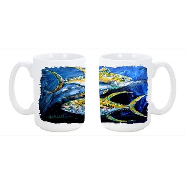 Carolines Treasures Carolines Treasures MW1125CM15 Fish - Tuna Tuna Blue Dishwasher Safe Microwavable Ceramic Coffee Mug 15 oz. - MW1125CM15