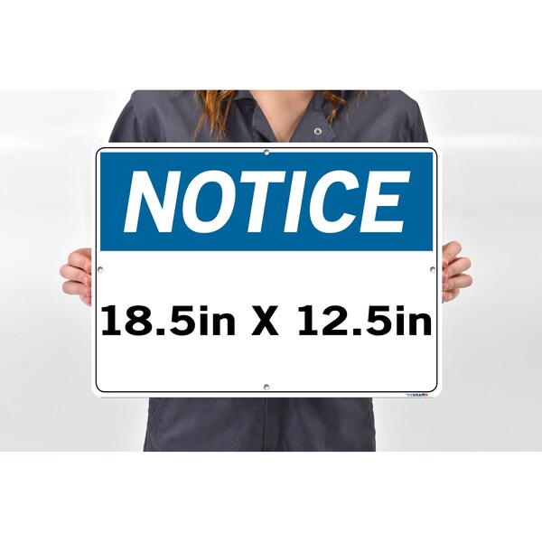 Vestil Aluminum Composite Sign, 12-1/2" Height, 18-1/2" Width, Aluminum Composite, Rectangle, English - SI-N-50-D-AC-130