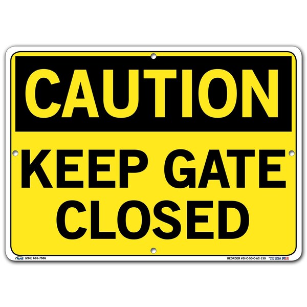 Vestil Aluminum Composite Sign, 10-1/2" H, 14-1/2" WW, Rectangle, English, SI-C-50-C-AC-130 - SI-C-50-C-AC-130