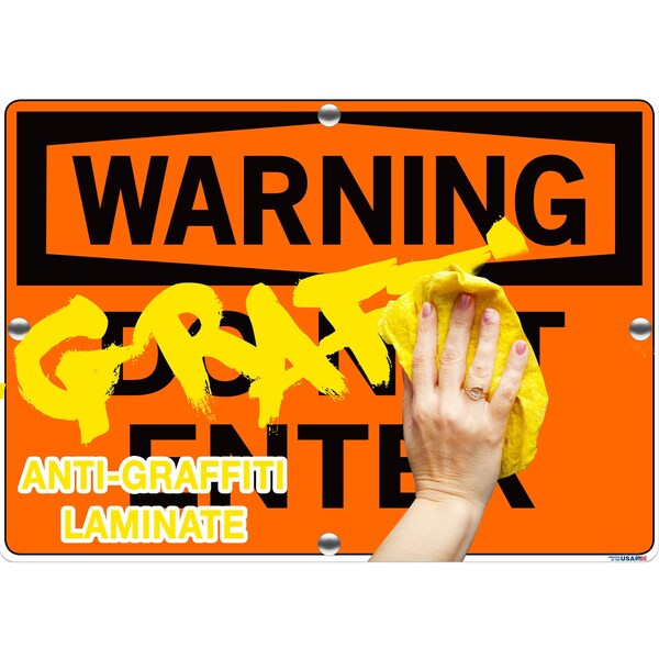 Vestil Aluminum Composite Sign, 9-1/2" Height, 12-1/2" Width, Aluminum Composite, Rectangle, Spanish - SI-W-50-B-AC-130-S