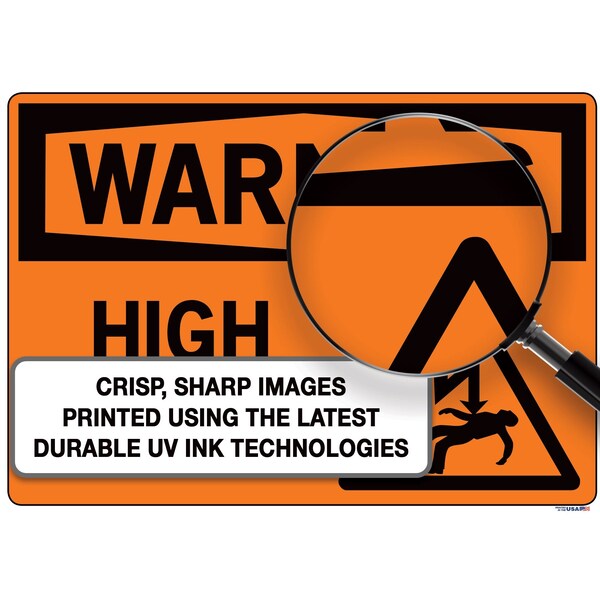 Vestil Aluminum Composite Sign, 9-1/2" Height, 12-1/2" Width, Aluminum Composite, Rectangle, Spanish - SI-W-50-B-AC-130-S