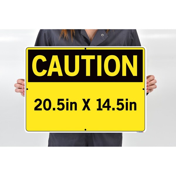 Vestil Aluminum Composite Sign, 14-1/2" H, 20-1/2" WW, Rectangle, English, SI-C-50-E-AC-130 - SI-C-50-E-AC-130