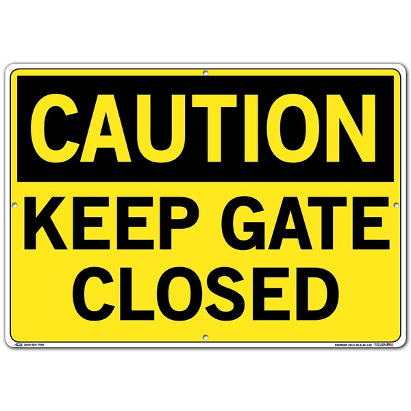Vestil Aluminum Composite Sign, 14-1/2" H, 20-1/2" WW, Rectangle, English, SI-C-50-E-AC-130 - SI-C-50-E-AC-130