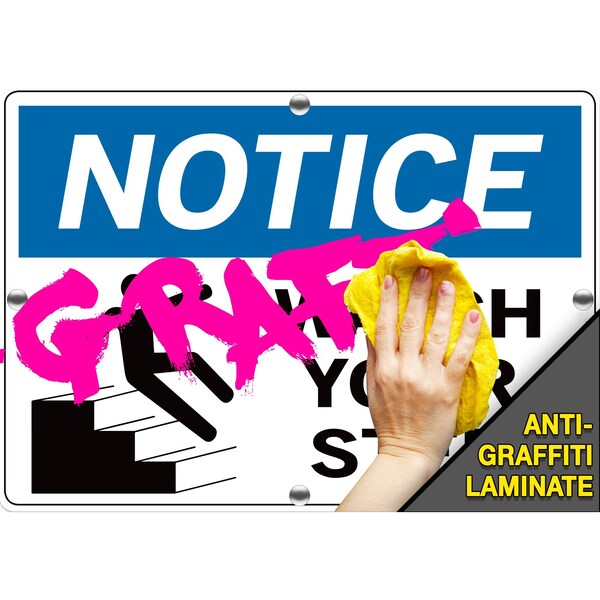 Vestil Aluminum Composite Sign, 12-1/2" Height, 18-1/2" Width, Aluminum Composite, Rectangle, Spanish - SI-N-50-D-AC-130-S