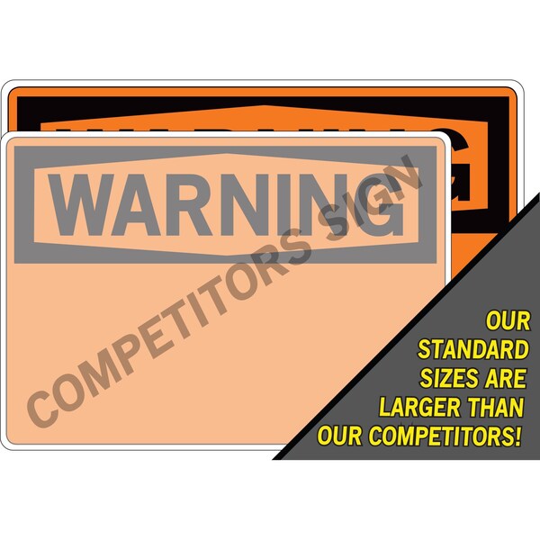 Vestil Aluminum Composite Sign, 12-1/2" Height, 18-1/2" Width, Aluminum Composite, Rectangle, English - SI-W-50-D-AC-130