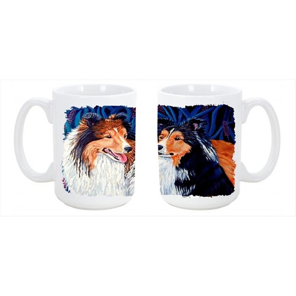 Carolines Treasures Sheltie Dishwasher Safe Microwavable Ceramic Coffee Mug 15 oz. - 7508CM15