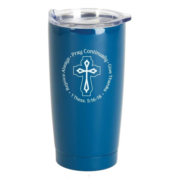 Dicksons 20 oz Unisex Rejoice Always Pray Tumbler, Navy - One Size - SSTUMN-95